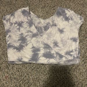 criss cross tie dye shirt